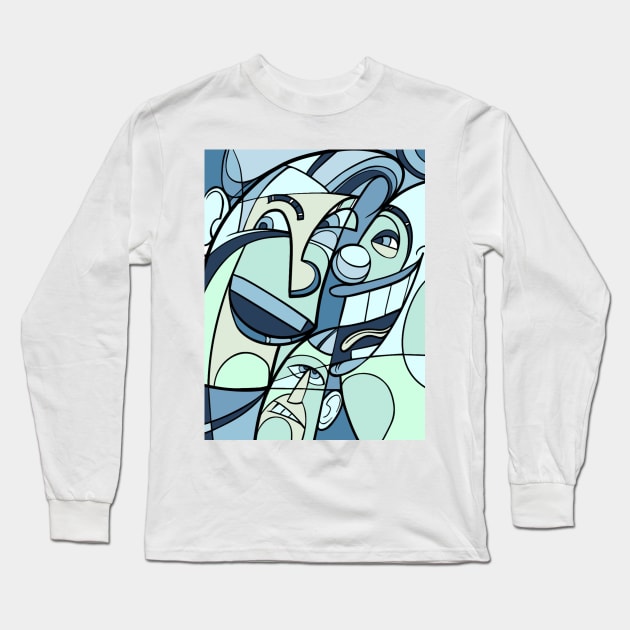 portrait cubism Long Sleeve T-Shirt by MGphotoart